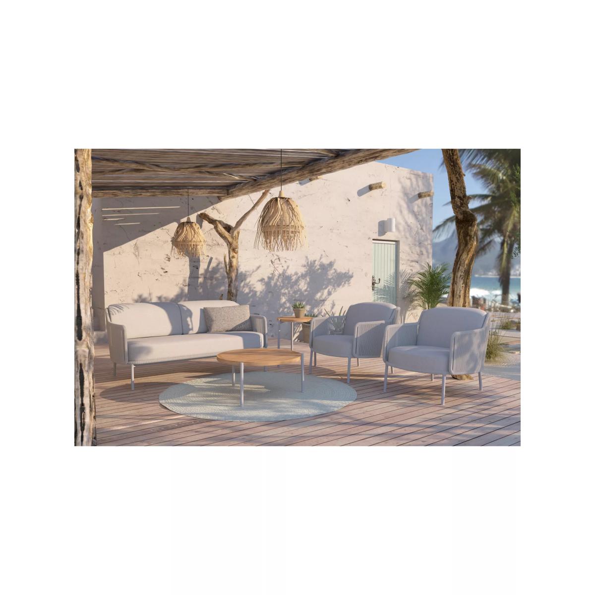 4 Seasons Outdoor Bernini & Yoga 4-Seater Garden Lounge Set, FSC-Certified (Teak Wood), Frozen/Natural – image 5