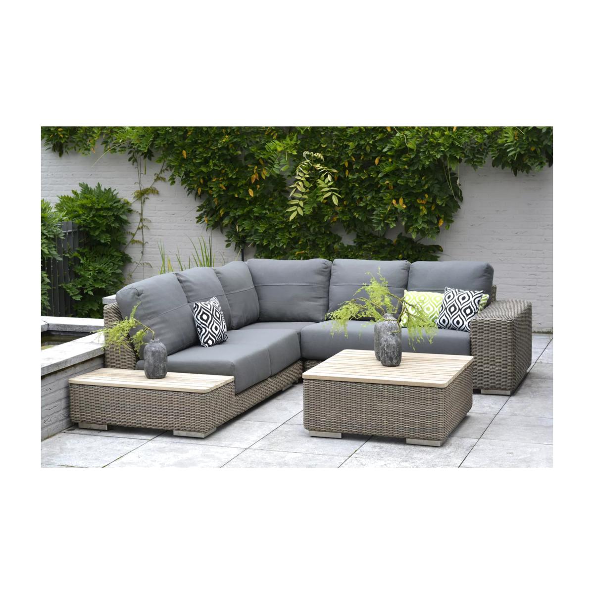 4 Seasons Outdoor Kingston 5-Seater Modular Corner Garden Lounging Set, Natural – image 1