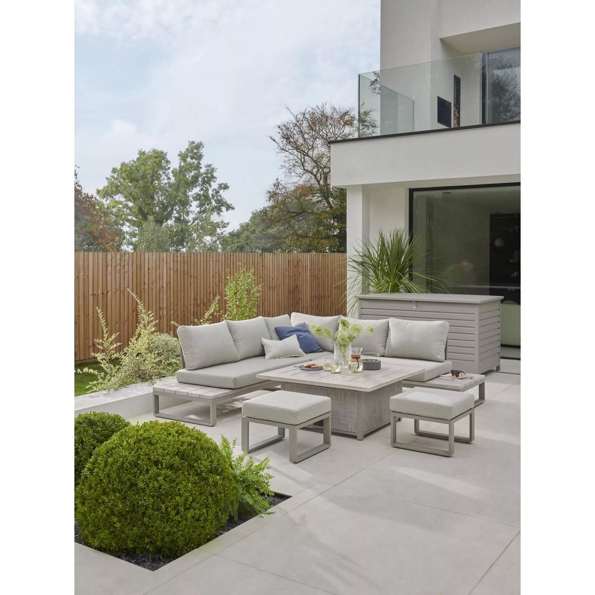 KETTLER Marina 6-Seater Corner Garden Dining/Lounge Set with Height Adjustable Table, Grey – image 6