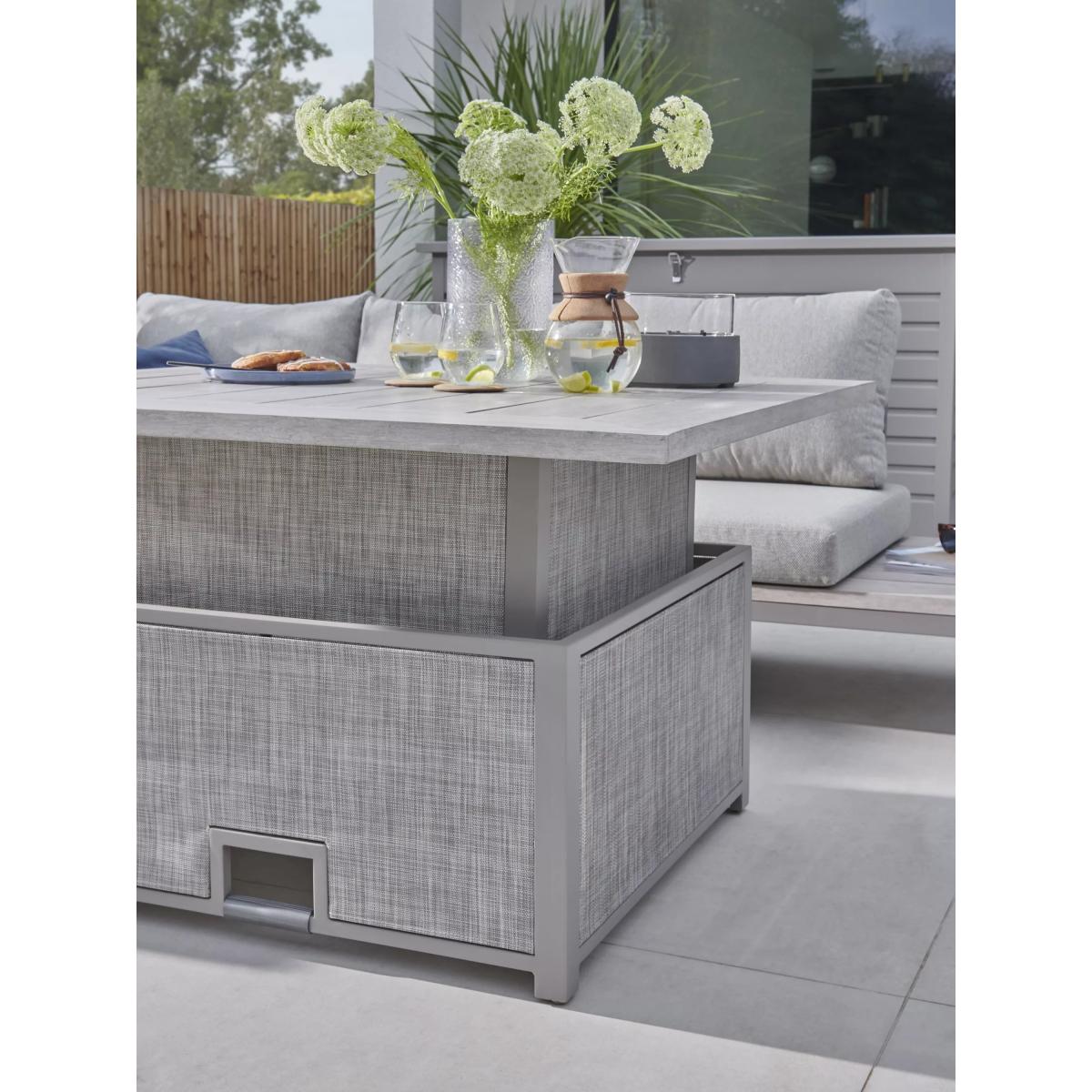 KETTLER Marina 6-Seater Corner Garden Dining/Lounge Set with Height Adjustable Table, Grey – image 8