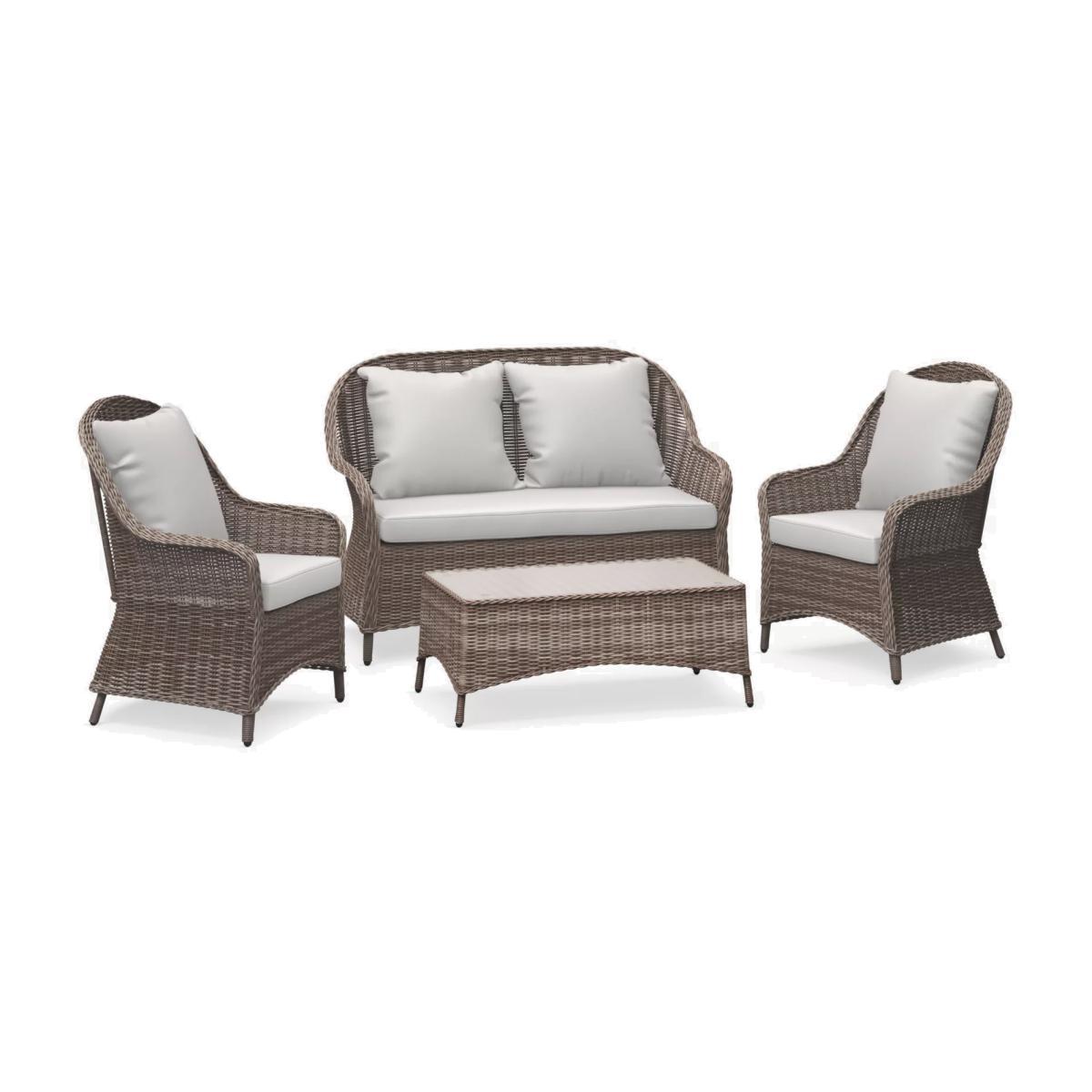 John Lewis & Partners Rye 4-Seat Garden Lounging Sofa, Armchairs & Table Set, Natural