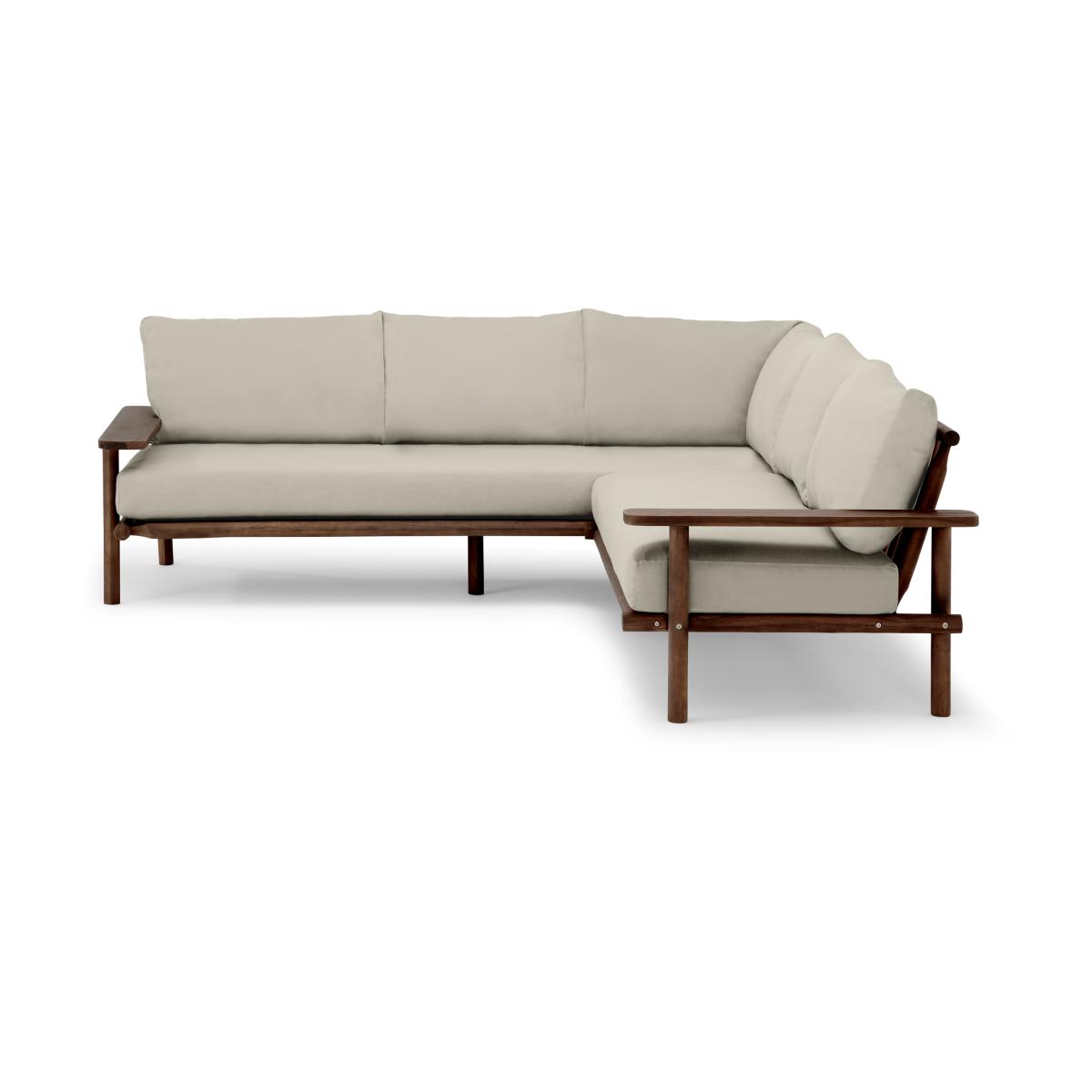Laruna Garden Corner Sofa, Dark Acacia Wood & Natural – image 2