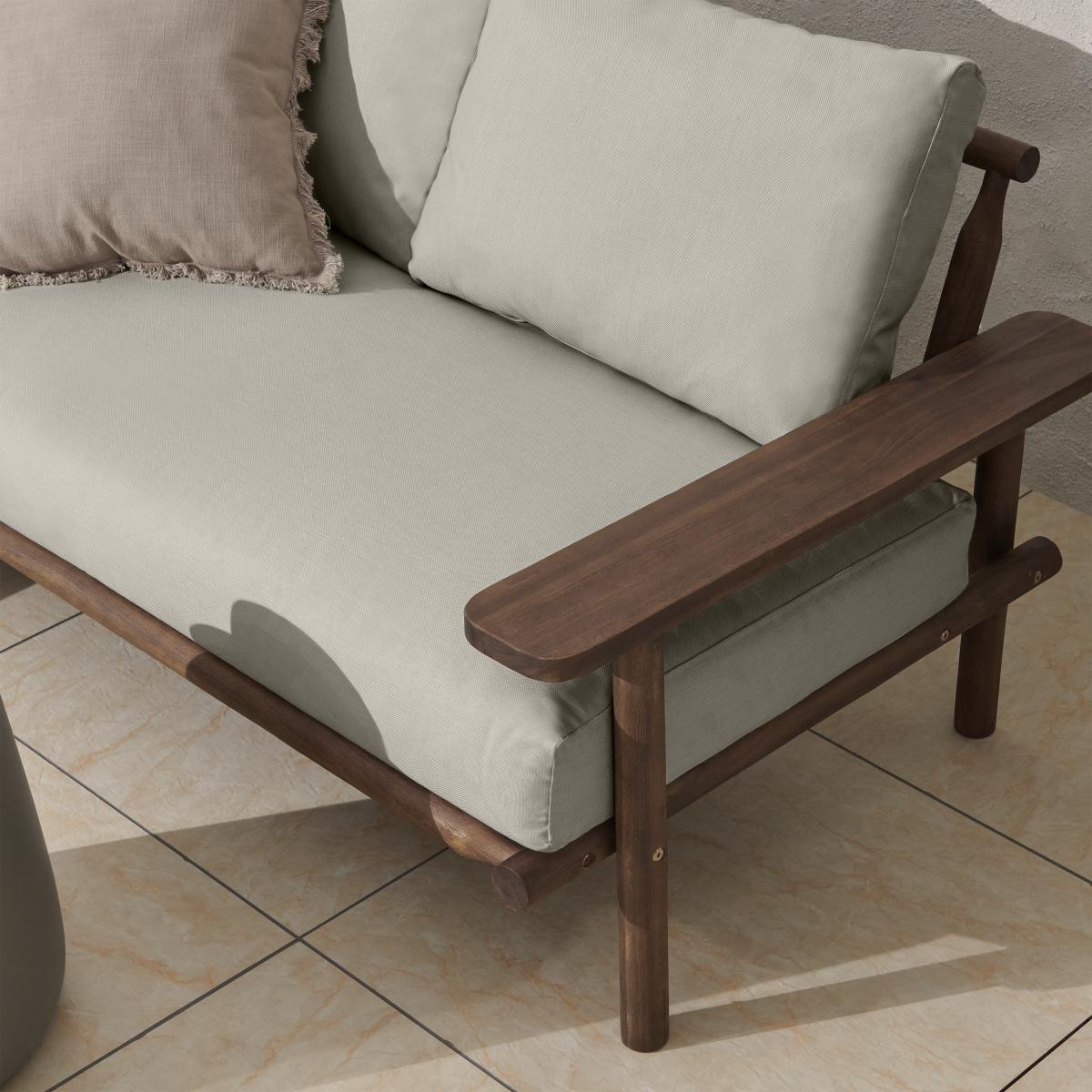 Laruna Garden Corner Sofa, Dark Acacia Wood & Natural – image 5