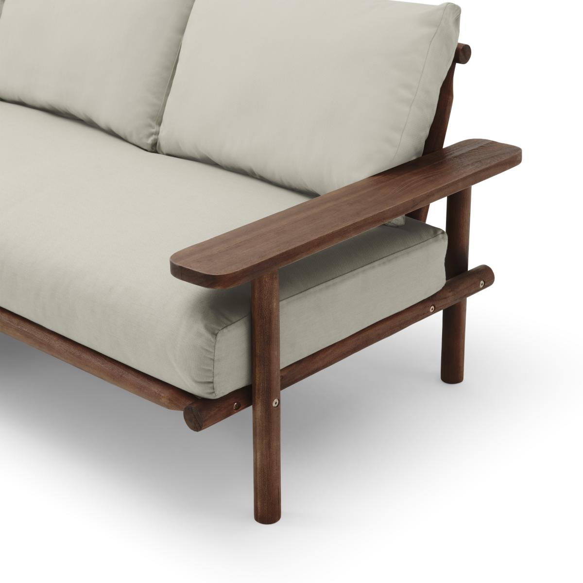 Laruna Garden Corner Sofa, Dark Acacia Wood & Natural – image 6