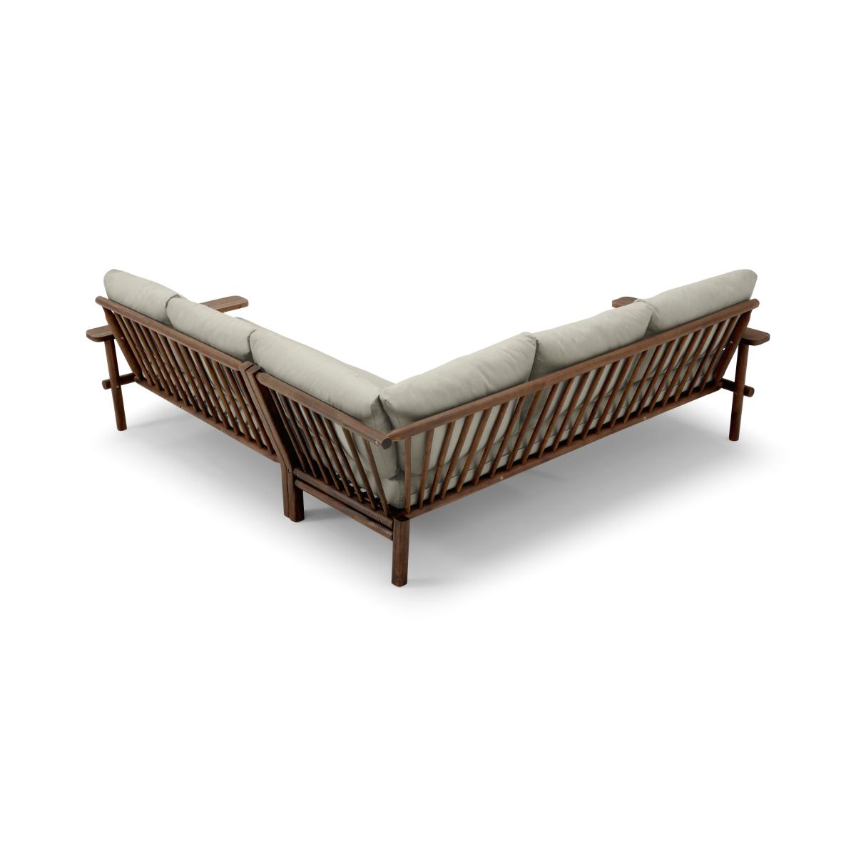 Laruna Garden Corner Sofa, Dark Acacia Wood & Natural – image 7
