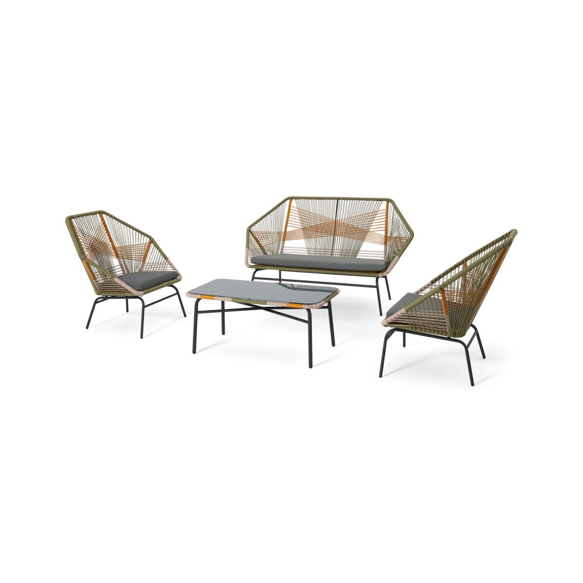 Copa Garden Lounge Set, Sage Green & Orange – image 5
