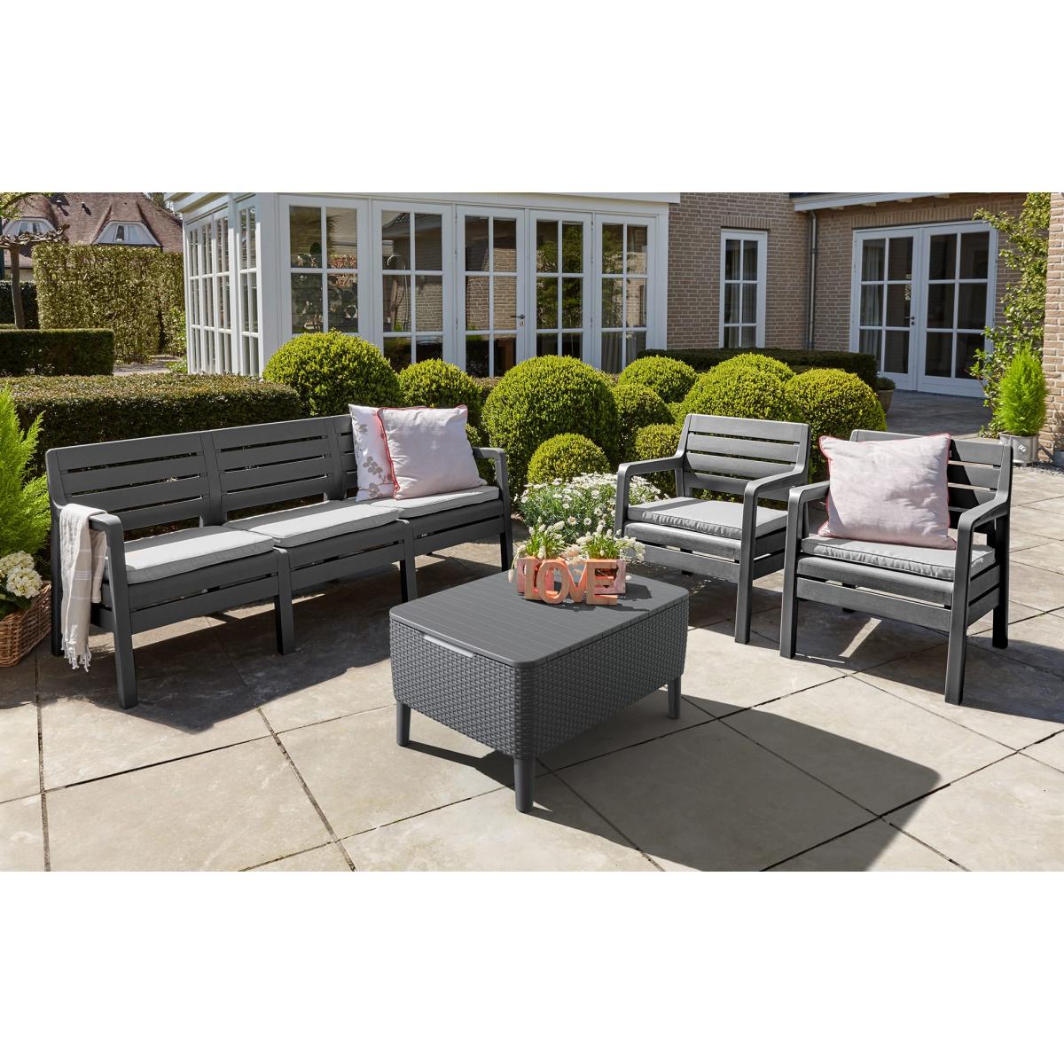Delano - Garden Furniture Set - 5 Seats - Dark Grey