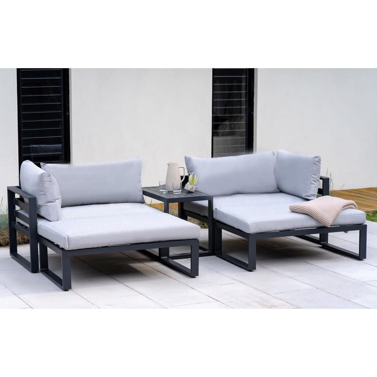 Santorini – Lounge Set with Side Cushions – Grey – image 3