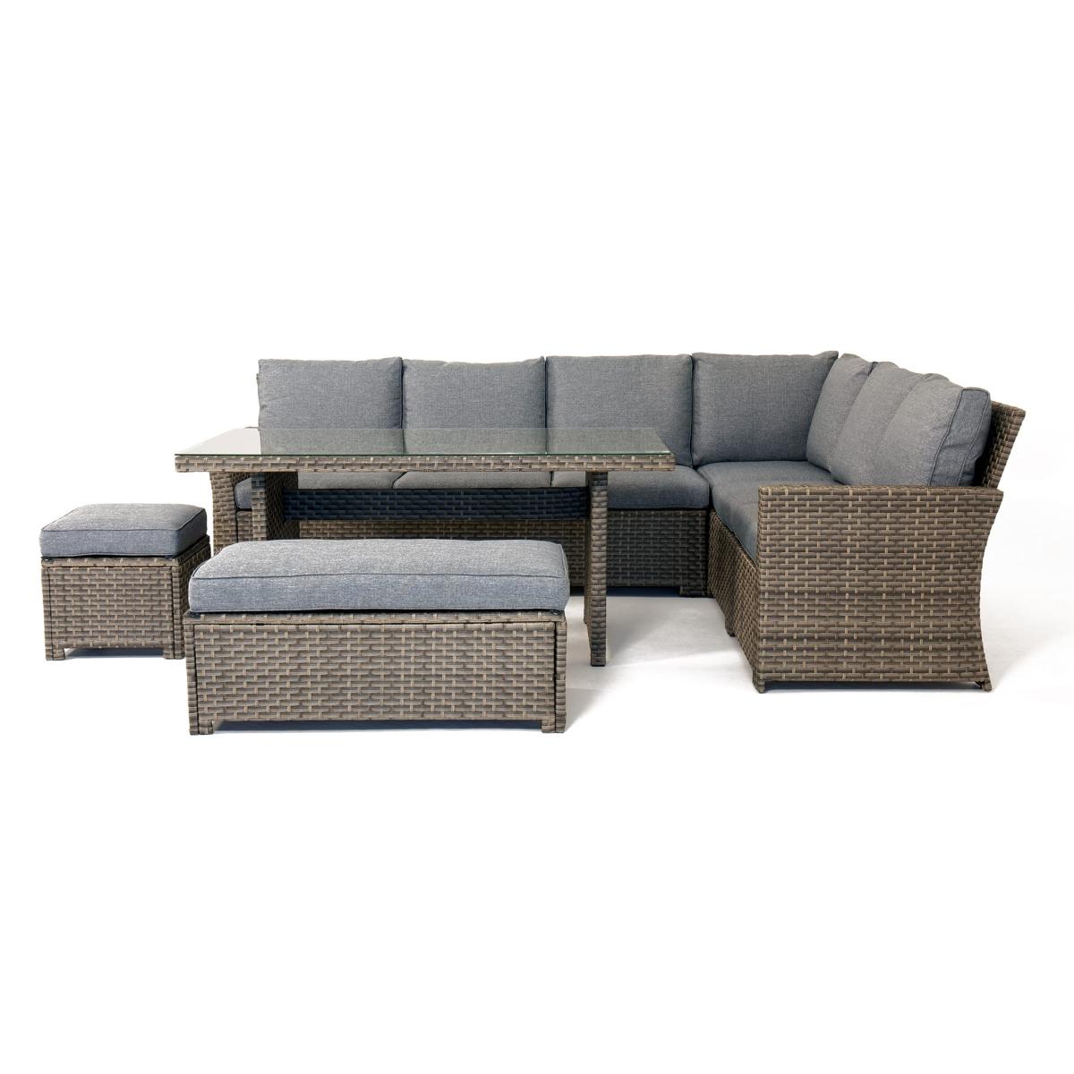 Palma – Corner Rattan Garden Lounge Set – 9 Seater - Grey – image 3