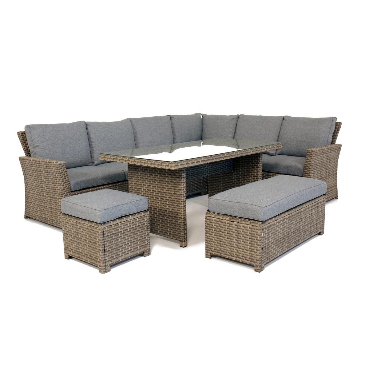 Palma – Corner Rattan Garden Lounge Set – 9 Seater - Grey – image 4