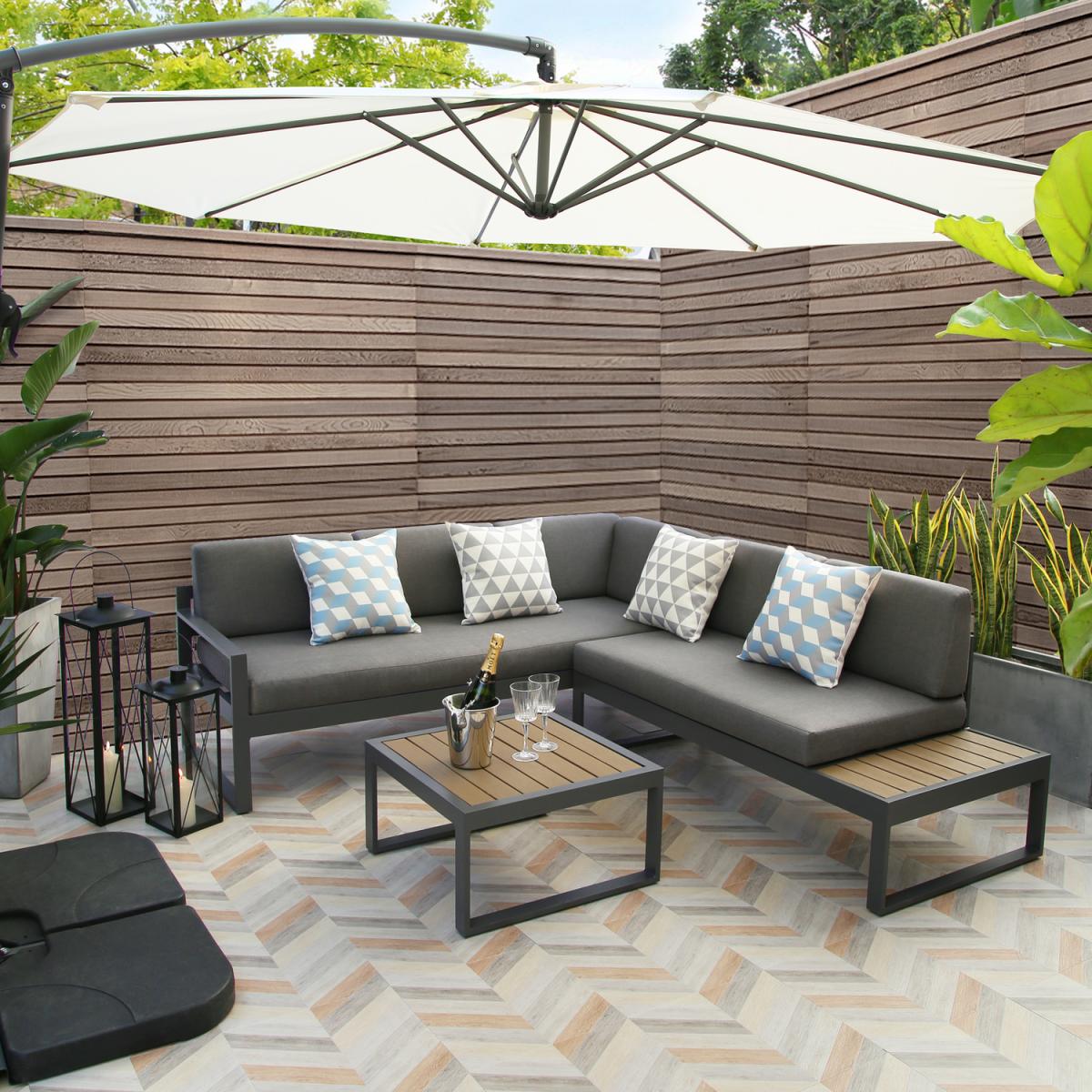 Dartlington Garden Lounge Corner sofa Conversation Set - Grey / Left-hand – image 2