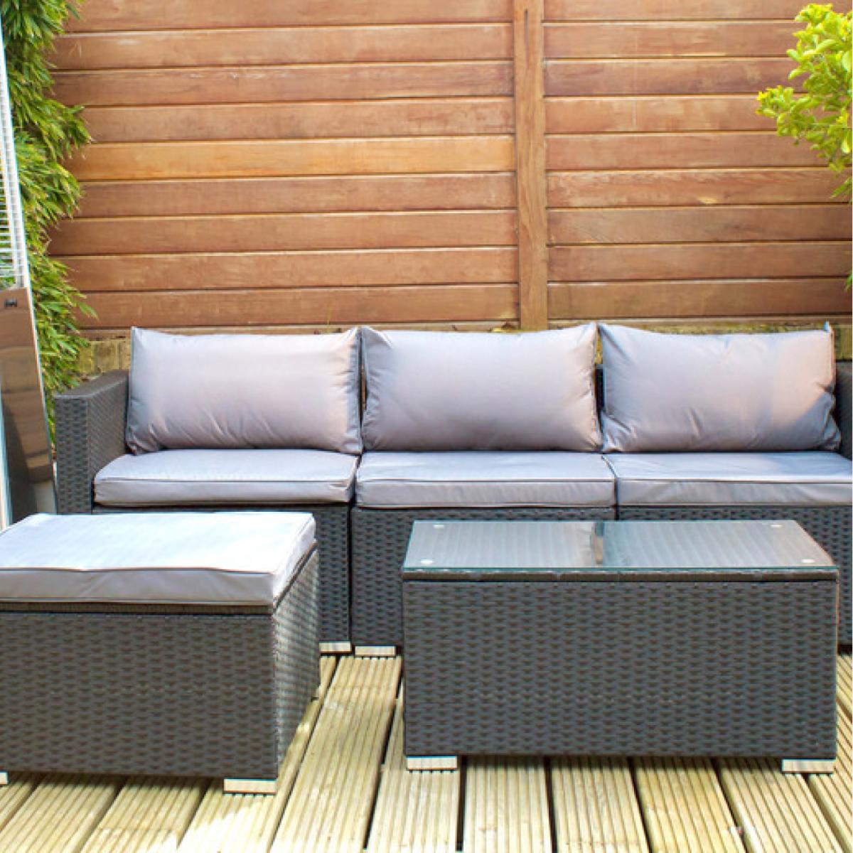 4-Seater Knightsbridge Rattan Sofa Set - Black – image 3