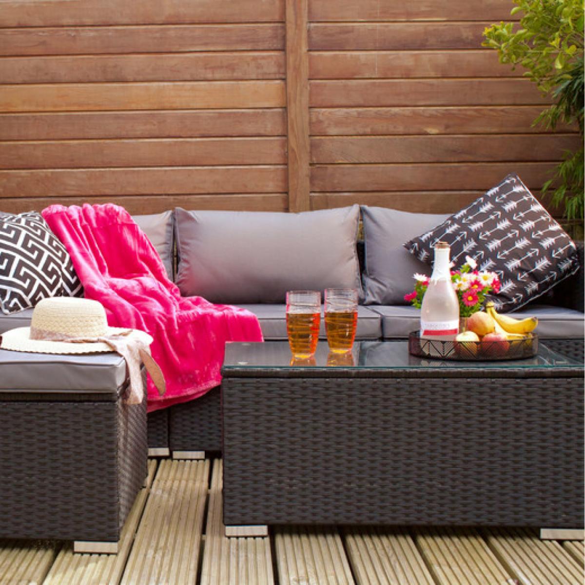 4-Seater Knightsbridge Rattan Sofa Set - Black – image 4