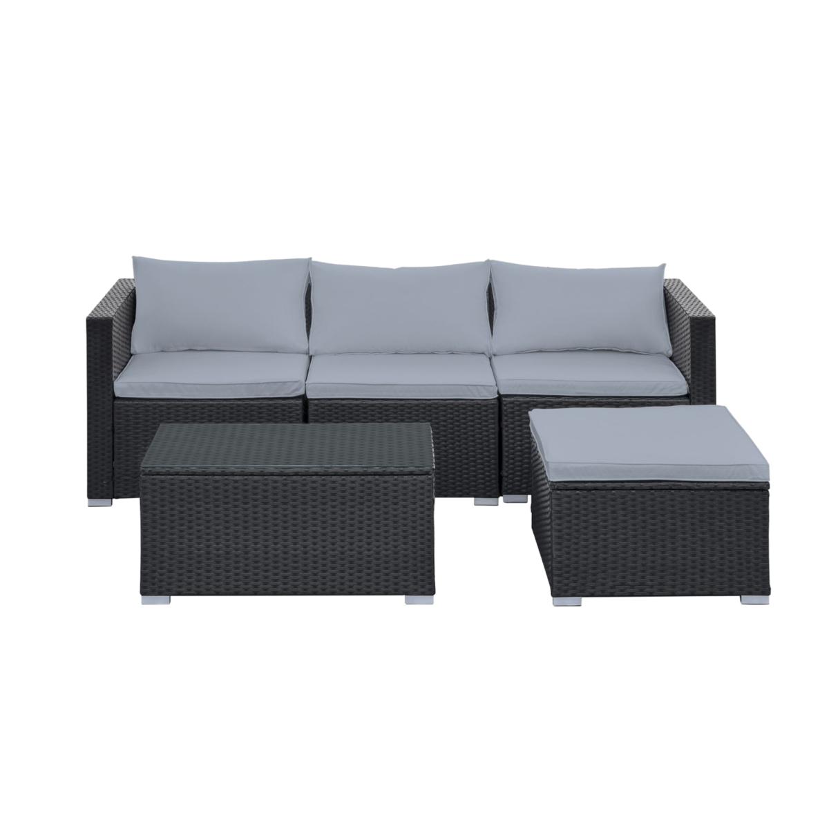 4-Seater Knightsbridge Rattan Sofa Set - Black – image 1
