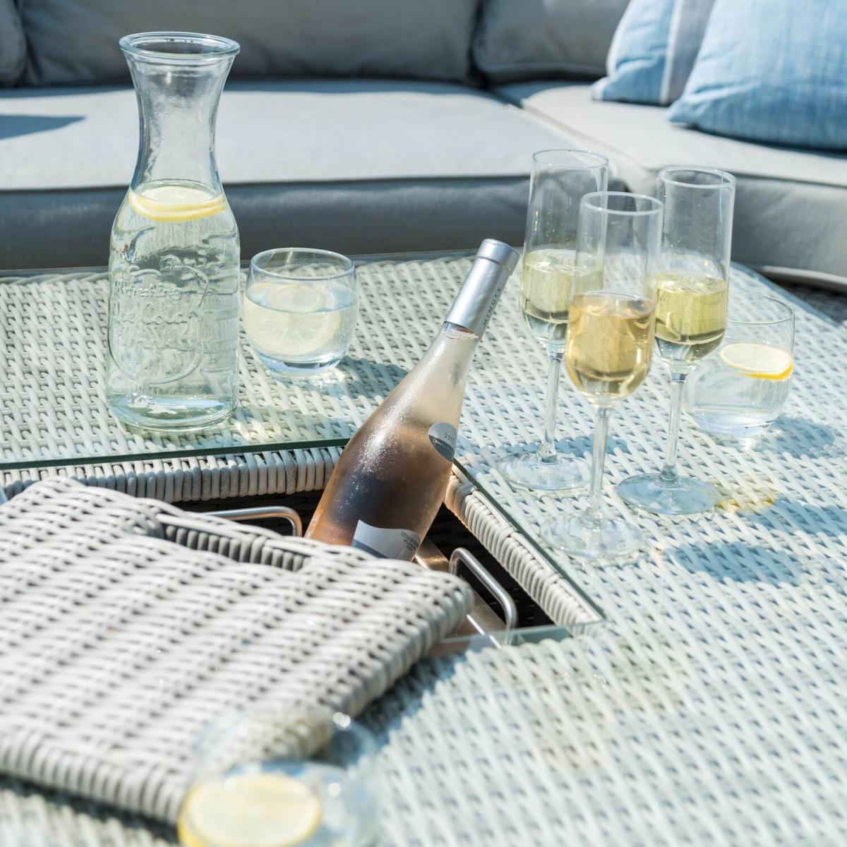 Oxford Royal Rattan Corner Dining Sofa Set Grey 8 Seater - Grey – image 4