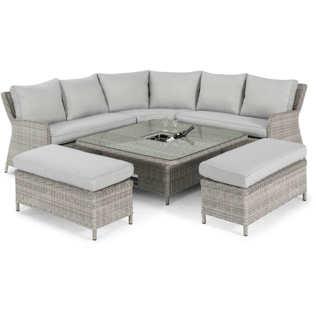 Oxford Royal Rattan Corner Dining Sofa Set Grey 8 Seater - Grey – image 5