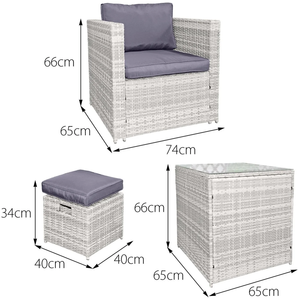 Oseasons Malta Rattan 10 Seat Firepit U-Shape Sofa Set in Sandy White with Sunset Grey Cushions - Sandy White – image 6