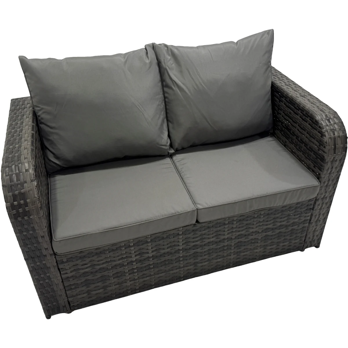 Fimous 7-Seat Rattan Outdoor Sofa Set with Coffee Table and Side Tables, Dark Grey Mixed. - Dark Grey Mixed – image 2