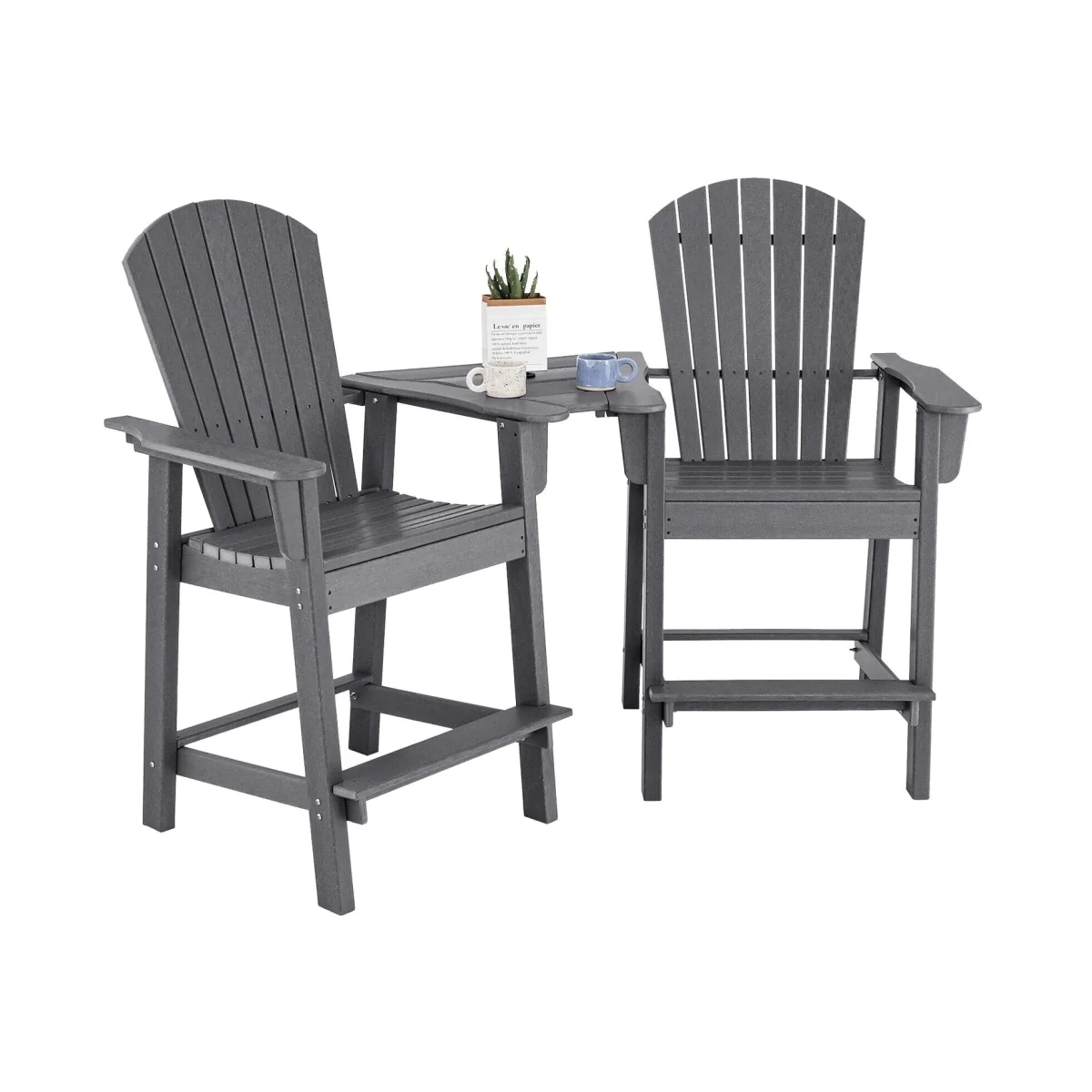 Costway Bar Height Balcony Loveseat-Grey - Grey – image 1
