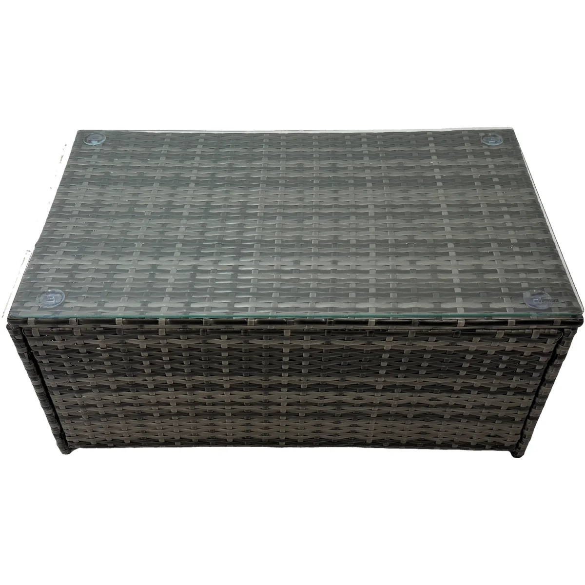 Fimous 9-Seater L-Shape Outdoor PE Rattan Sofa Set with Oblong Coffee Table and Footstools Dark Grey - Dark Grey Mixed – image 4