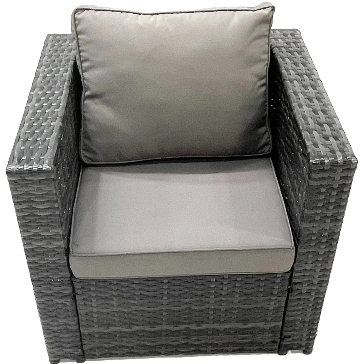 Fimous 7-Seat Dark Grey Rattan Outdoor Sofa Set - Dark grey mixed PE Rattan – image 4