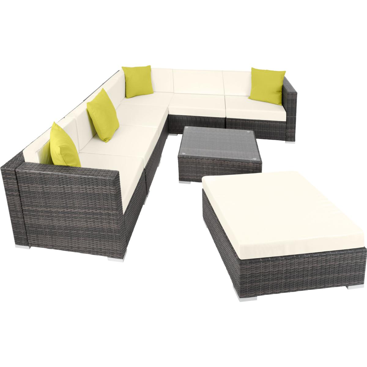 Rattan Garden Set Marbella 7 Seats 1 Table - Grey – image 5