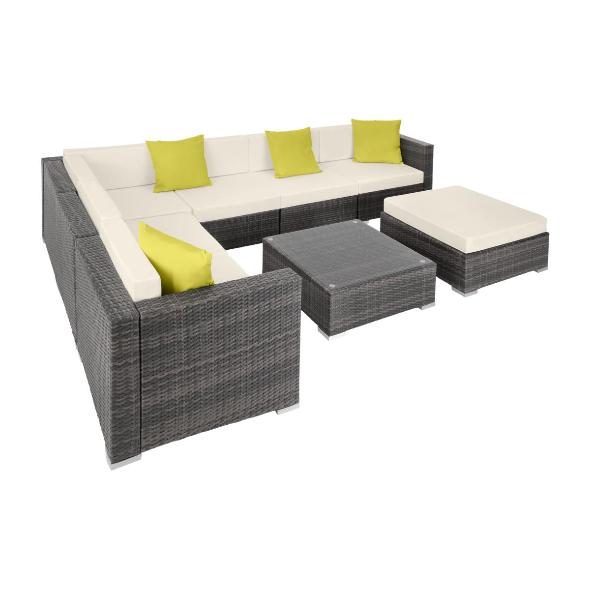 Rattan Garden Set Marbella 7 Seats 1 Table - Grey – image 1
