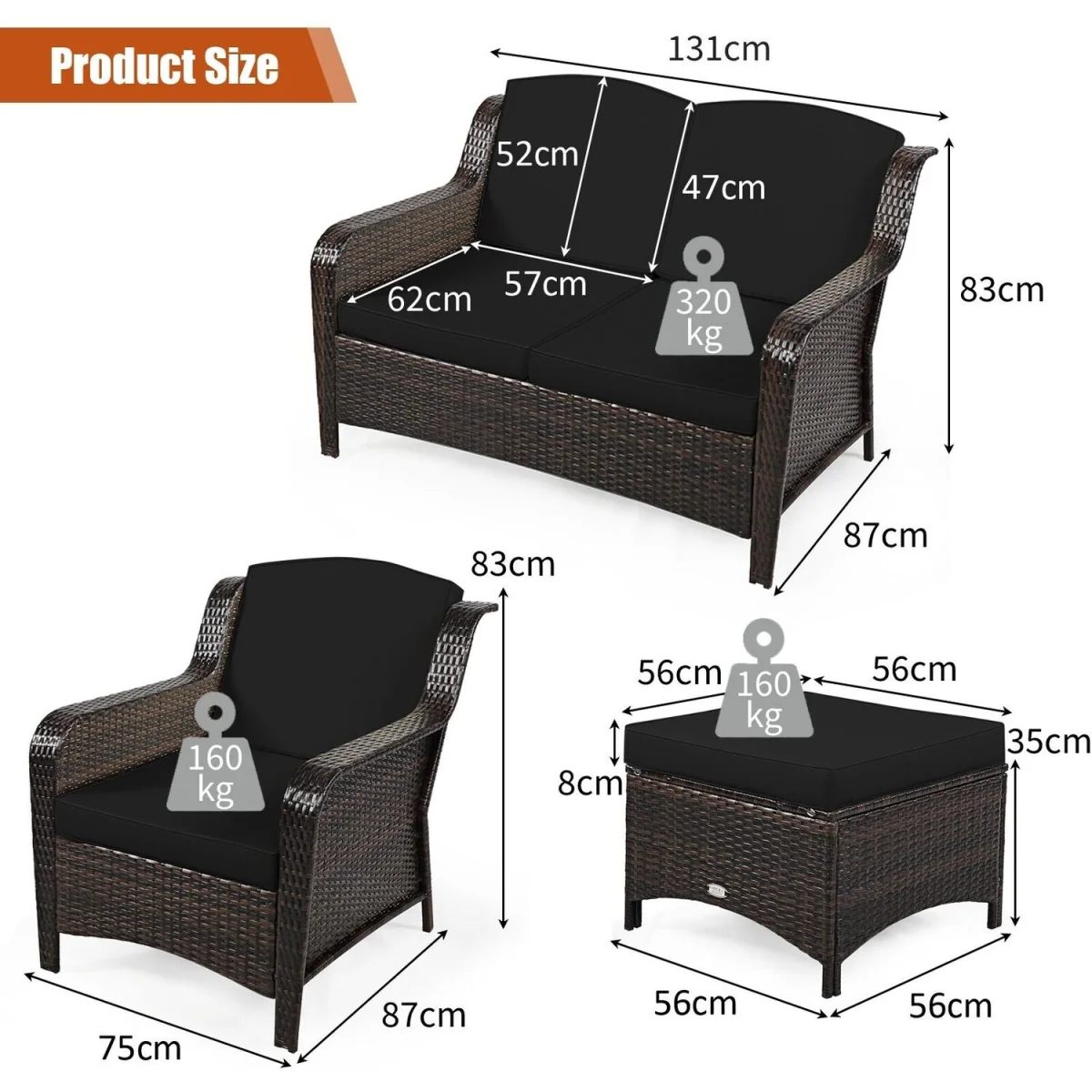 5 Pieces Patio Furniture Set – image 3