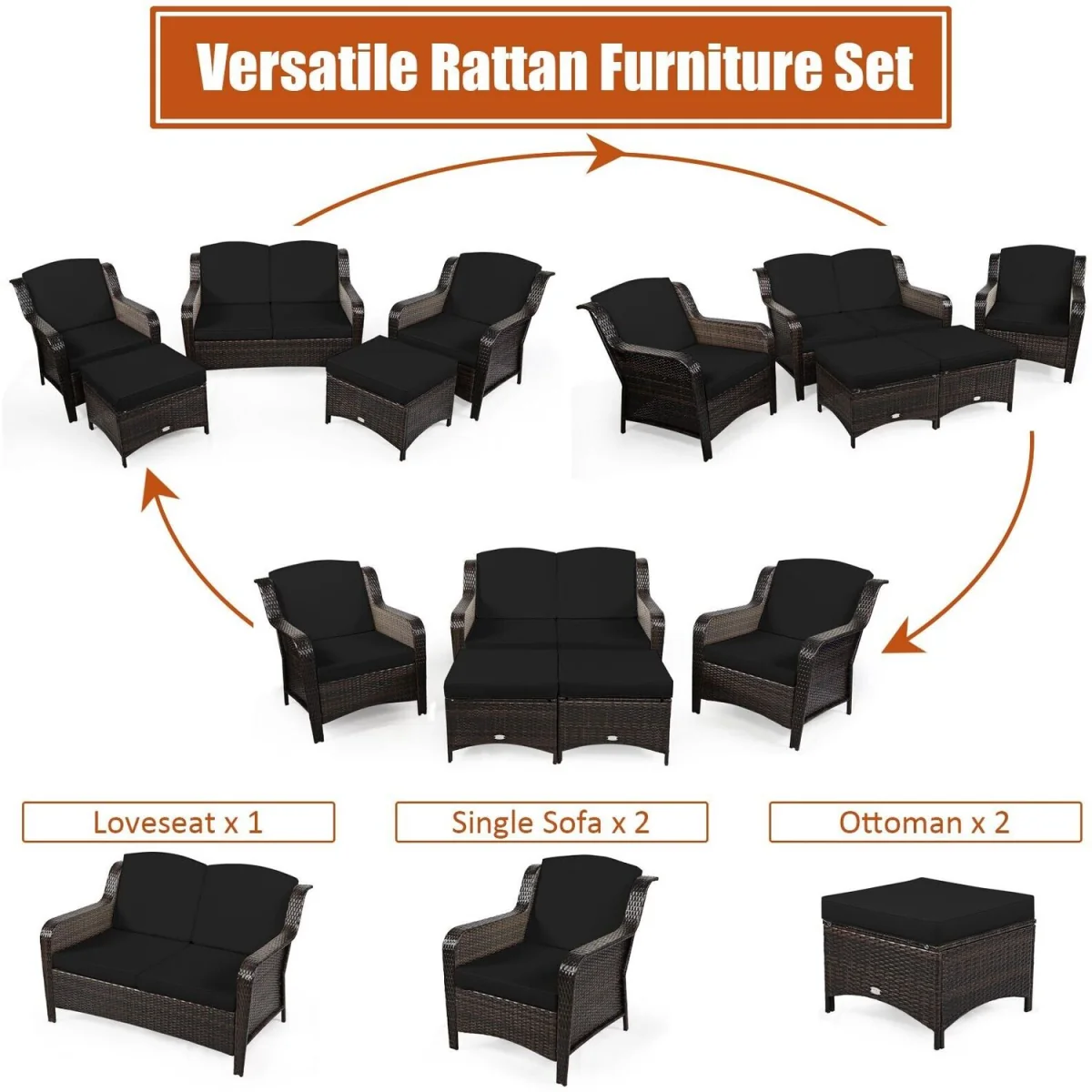5 Pieces Patio Furniture Set – image 5
