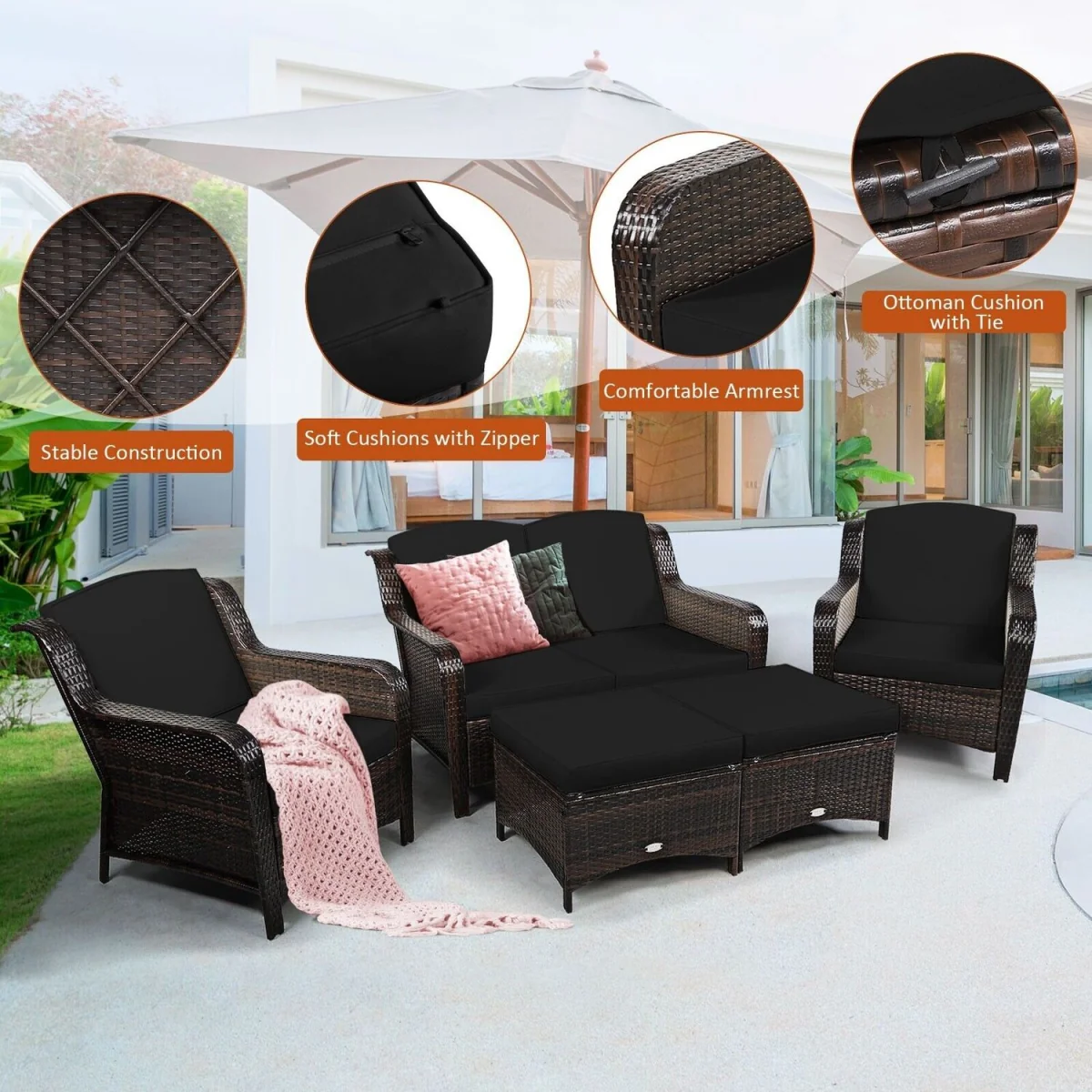 5 Pieces Patio Furniture Set – image 7