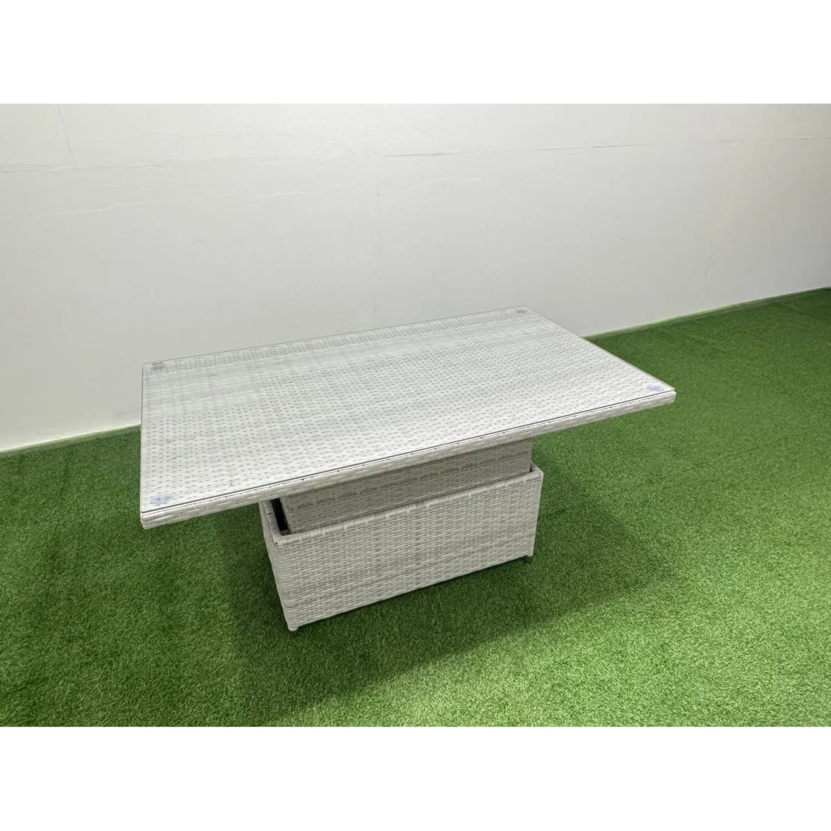 Fimous 11-Seat Rattan Outdoor Corner Sofa Set with Adjustable Lifting Dining Table - Light Grey Mixed – image 4