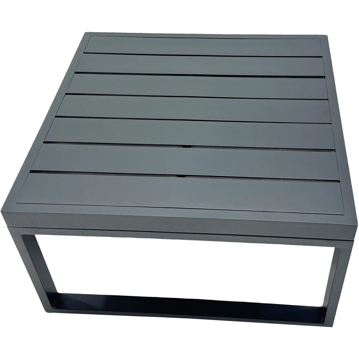 Fimous 9-Seater Aluminium Garden Lounge Set with Square Coffee Table and Stools Dark Grey - Dark Grey – image 2