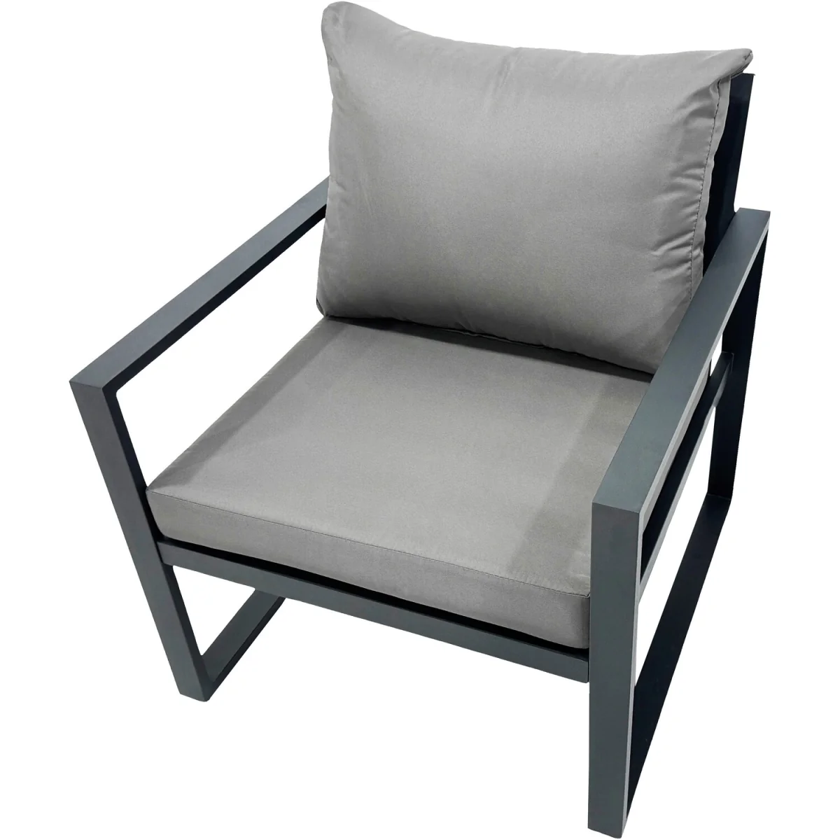 Fimous 9-Seater Aluminium Garden Lounge Set with Square Coffee Table and Stools Dark Grey - Dark Grey – image 4