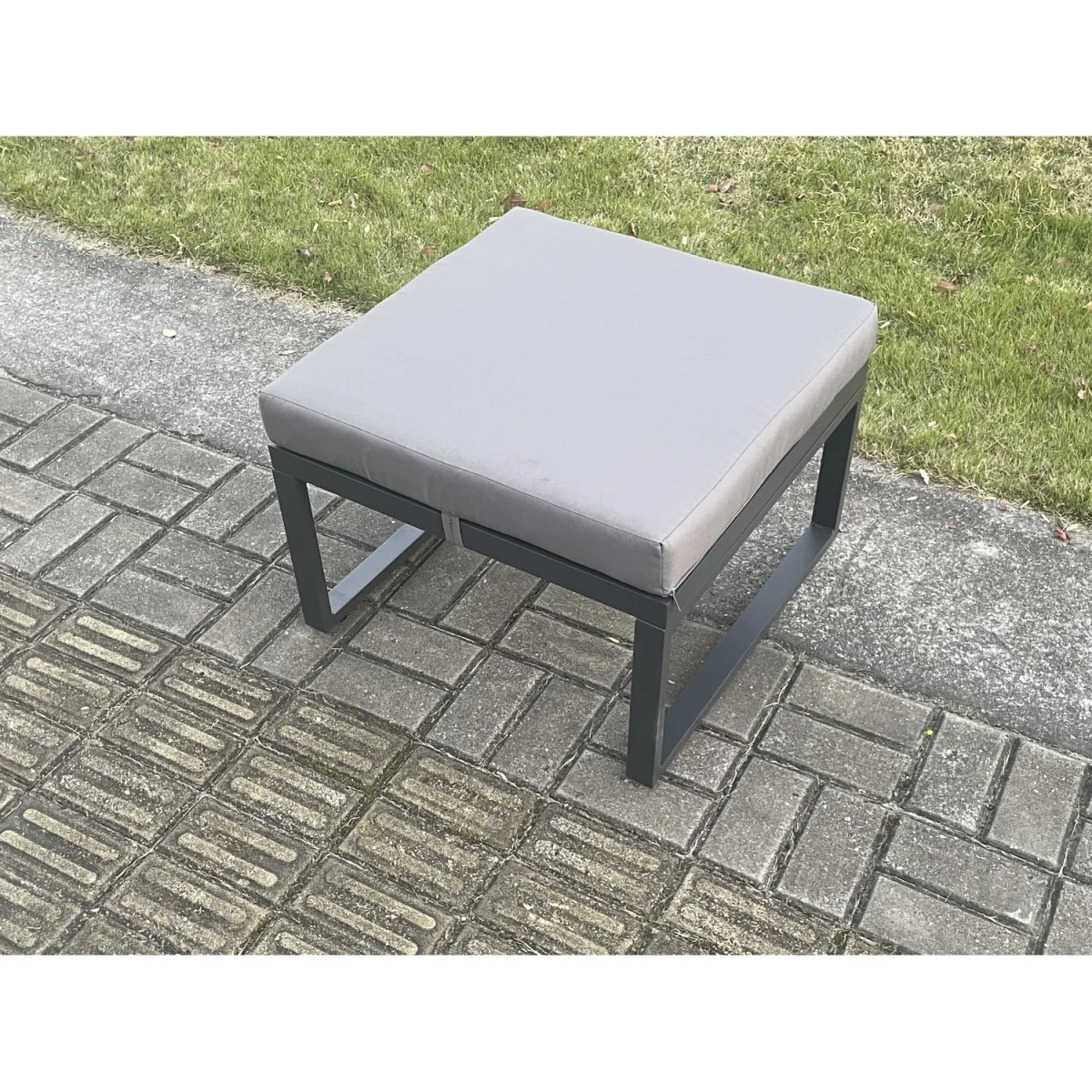 Fimous Aluminium Outdoor Lounge Set with Gas Fire Pit Dining Table, Dark Grey - Dark Grey – image 4
