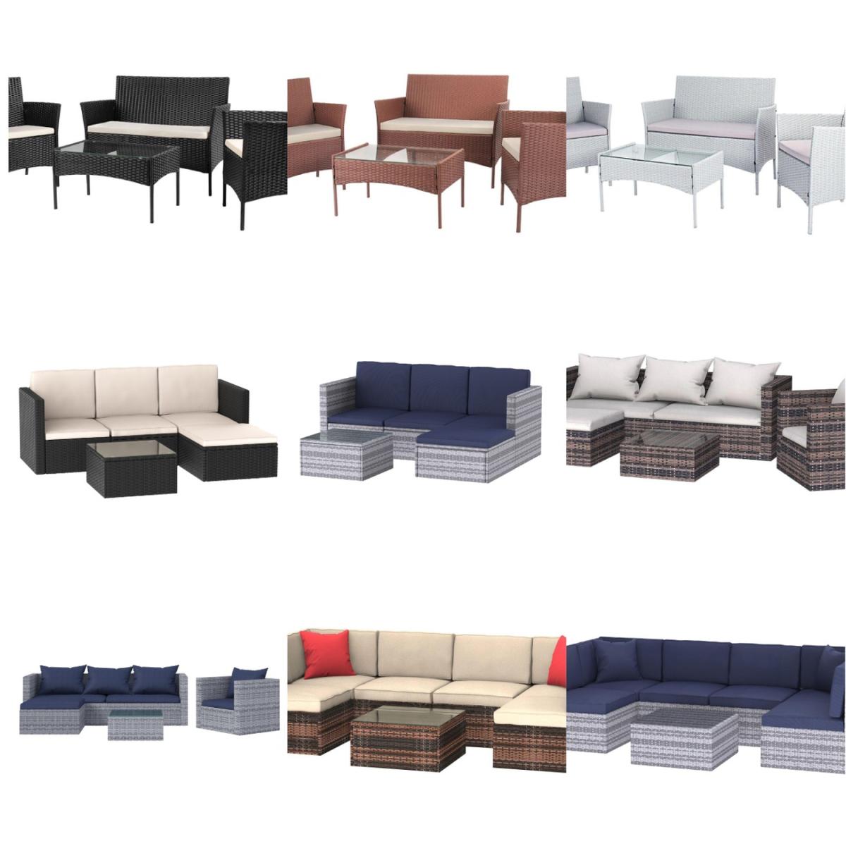 Outdoor Garden Rattan Furniture Set 4 Styles - Grey / 60 x 60 x 35cm – image 2