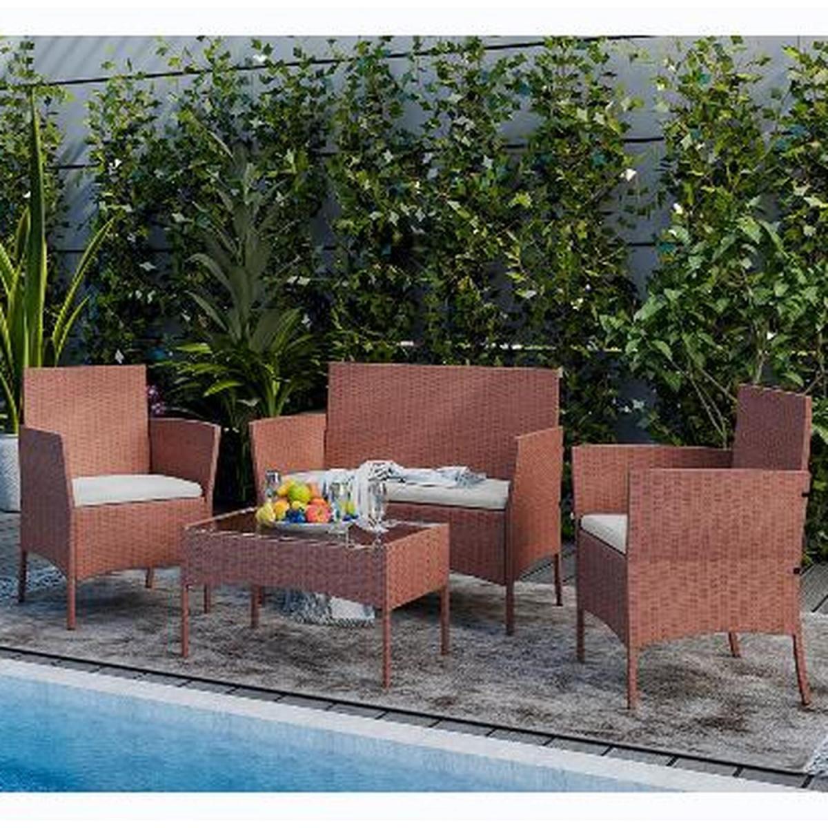 Outdoor Garden Rattan Furniture Set 4 Styles - Grey / 60 x 60 x 35cm – image 4