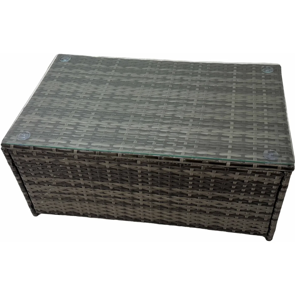 Fimous 10-Seat L-Shape Rattan Garden Sofa Set with Coffee Table and Stools Dark Grey Mixed - Dark Grey Mixed – image 5