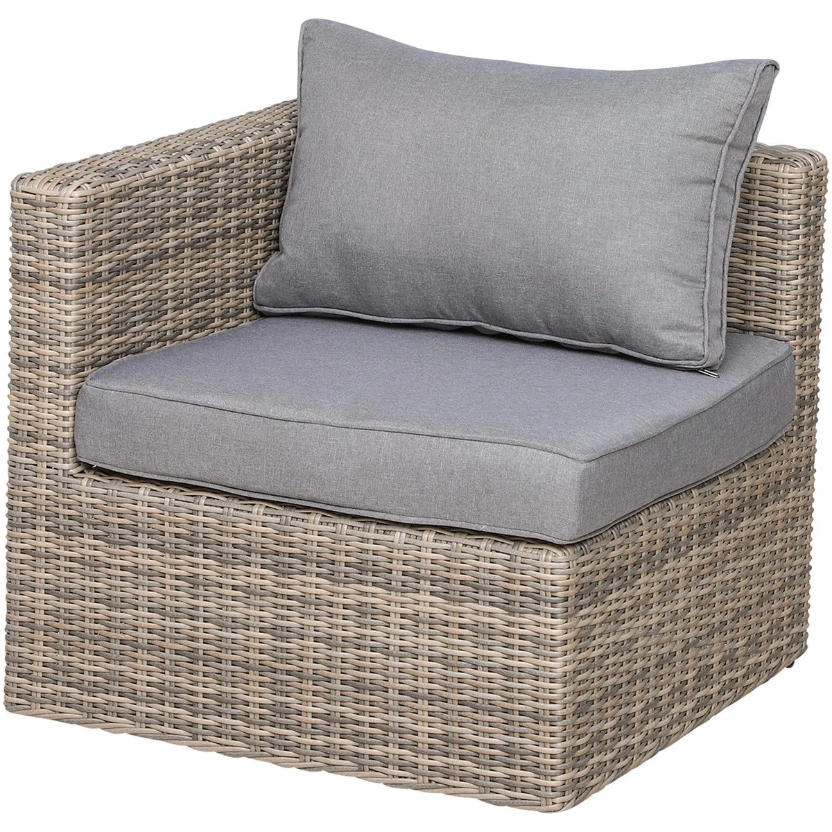 Rattan Garden Furniture Set with Glass Top Table - Mix Brown Rattan – image 10