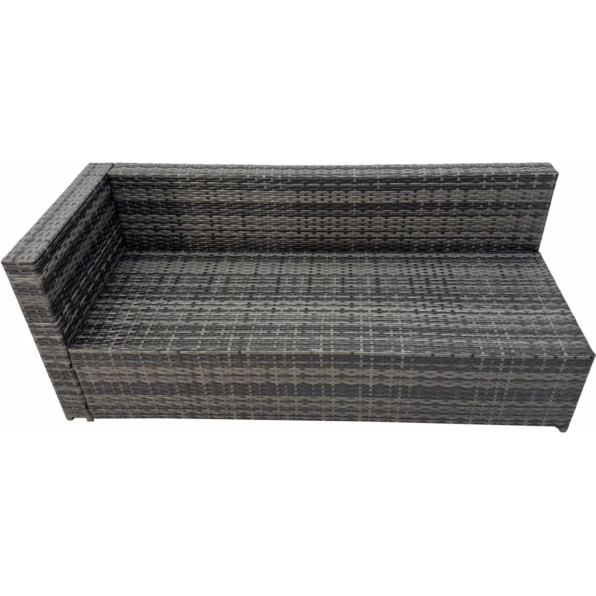 Fimous PE Rattan L-Shape Garden Sofa Set with Square Table, 2 Stools and 2 Chairs, Dark Grey. - Dark Grey – image 3