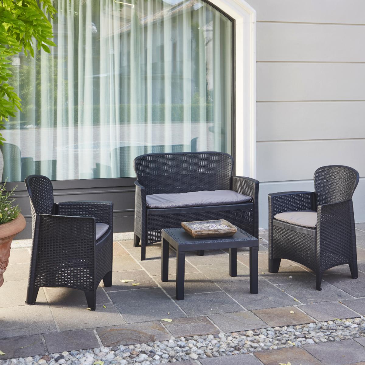 Veneto 4 Piece Rattan Sofa Set - Anthracite – image 2