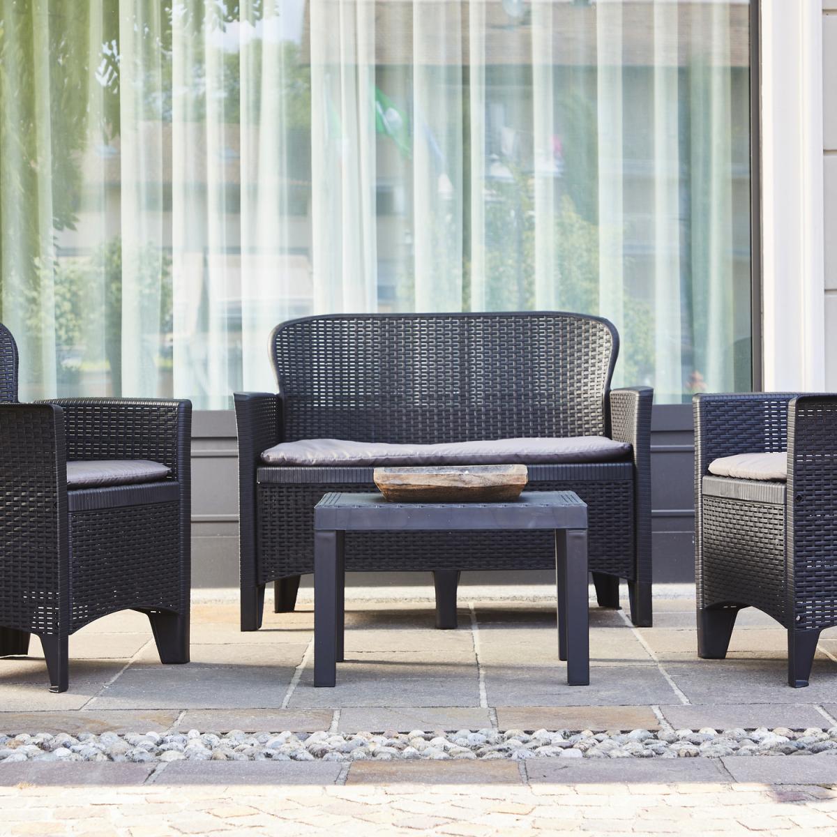 Veneto 4 Piece Rattan Sofa Set - Anthracite – image 3