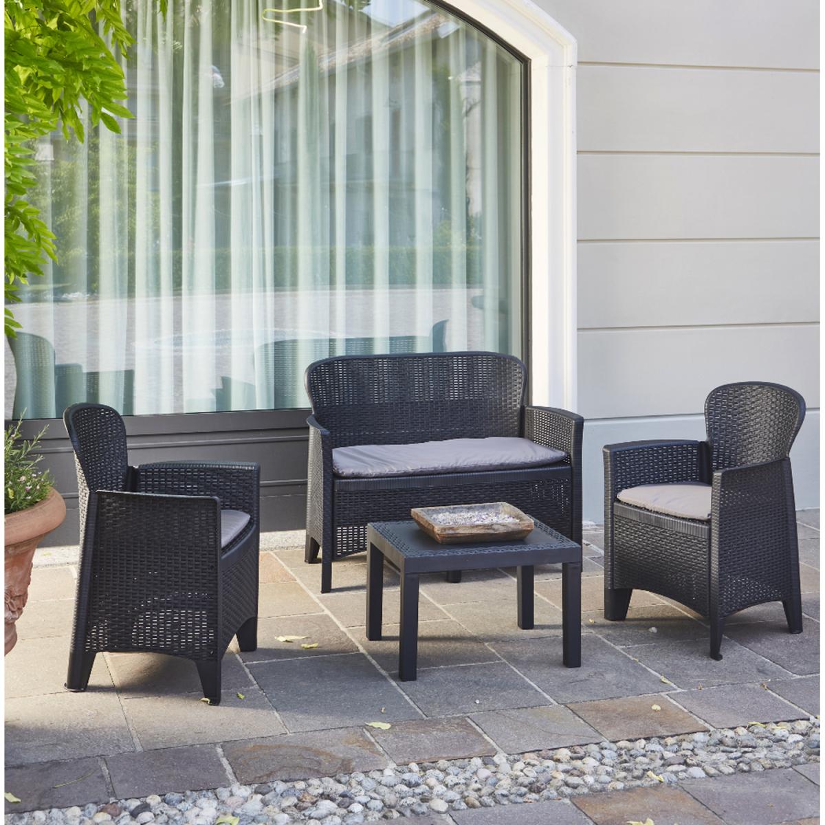 Veneto 4 Piece Rattan Sofa Set - Anthracite – image 4