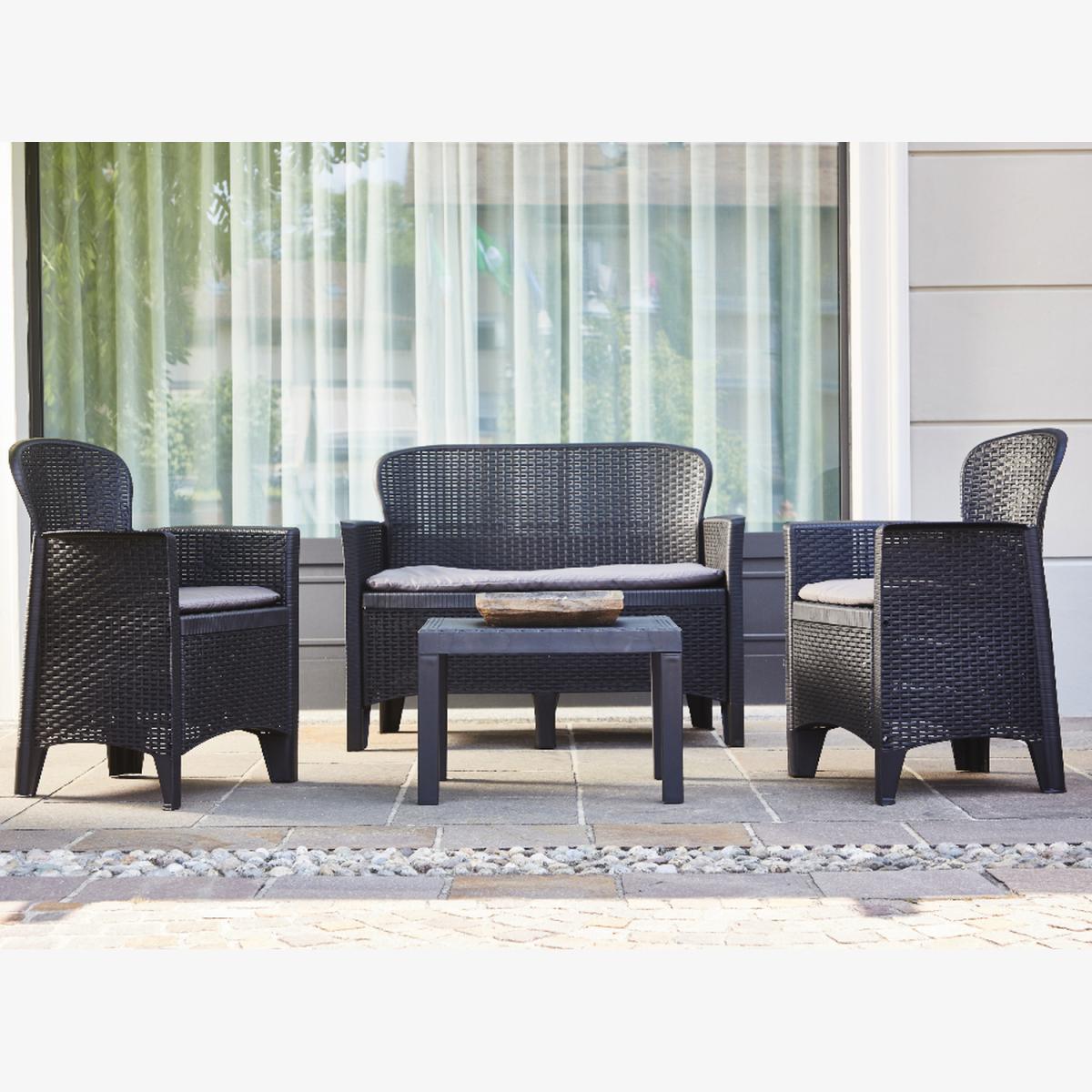 Veneto 4 Piece Rattan Sofa Set - Anthracite – image 1