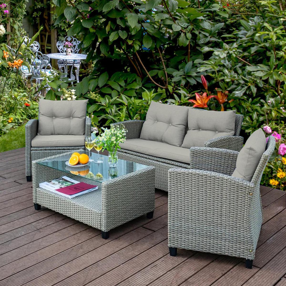 Natural Outdoor Rattan Garden Furniture - Light Brown