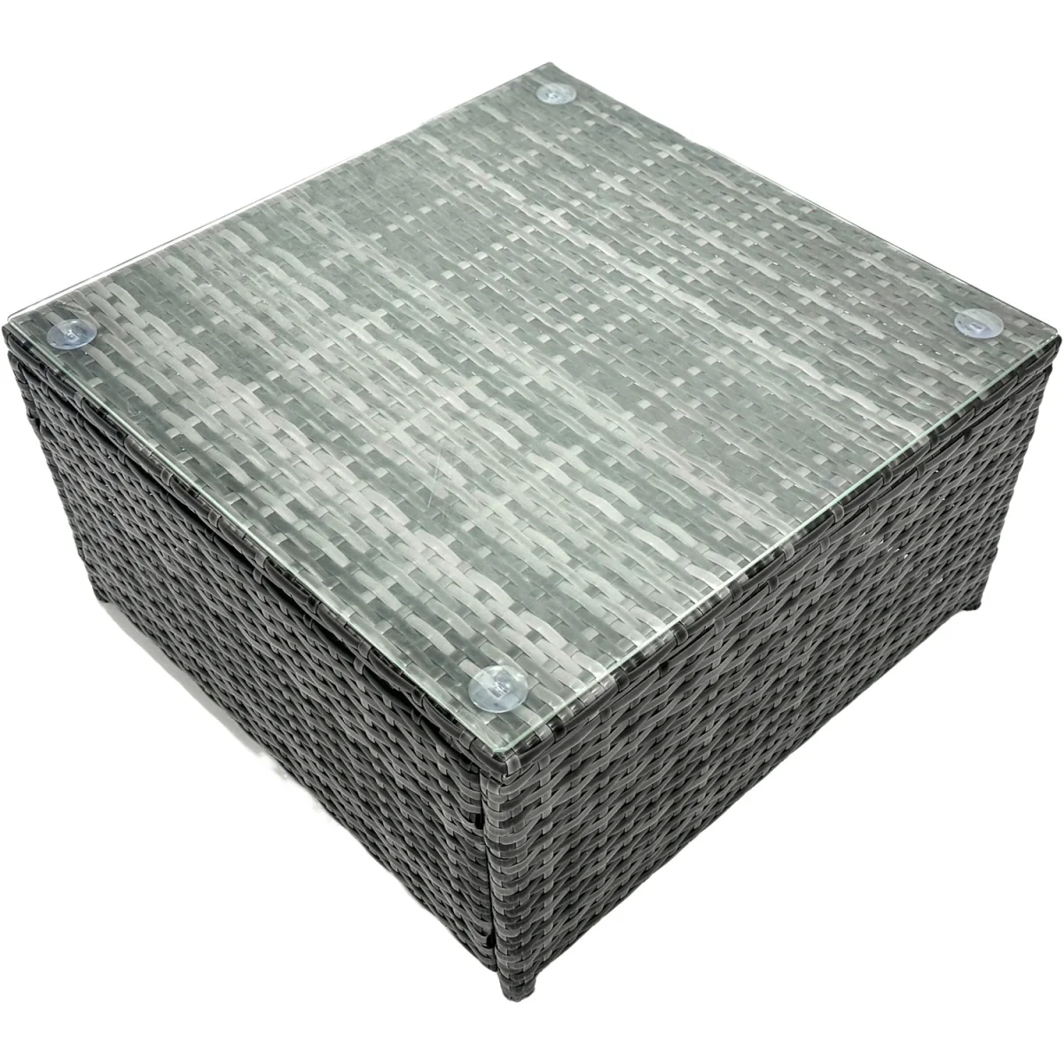 Fimous 8-Seater Outdoor PE Rattan Garden Sofa Set, Dark Grey. - Dark grey mixed rattan with dark grey fabric – image 2
