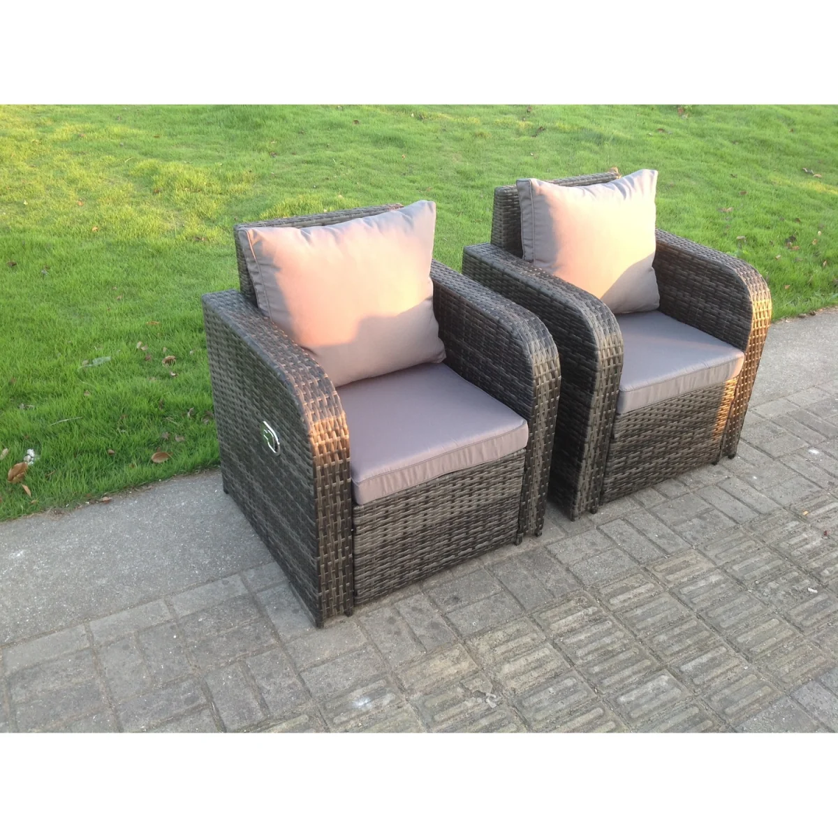 5 Seater PE Wicker Rattan Garden Furniture Outdoor - Dark Grey Mixed – image 4