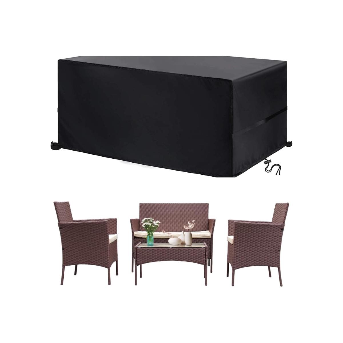 4 Seat Rattan Garden Furniture Set with Optional Cover - Brown / No cover – image 1