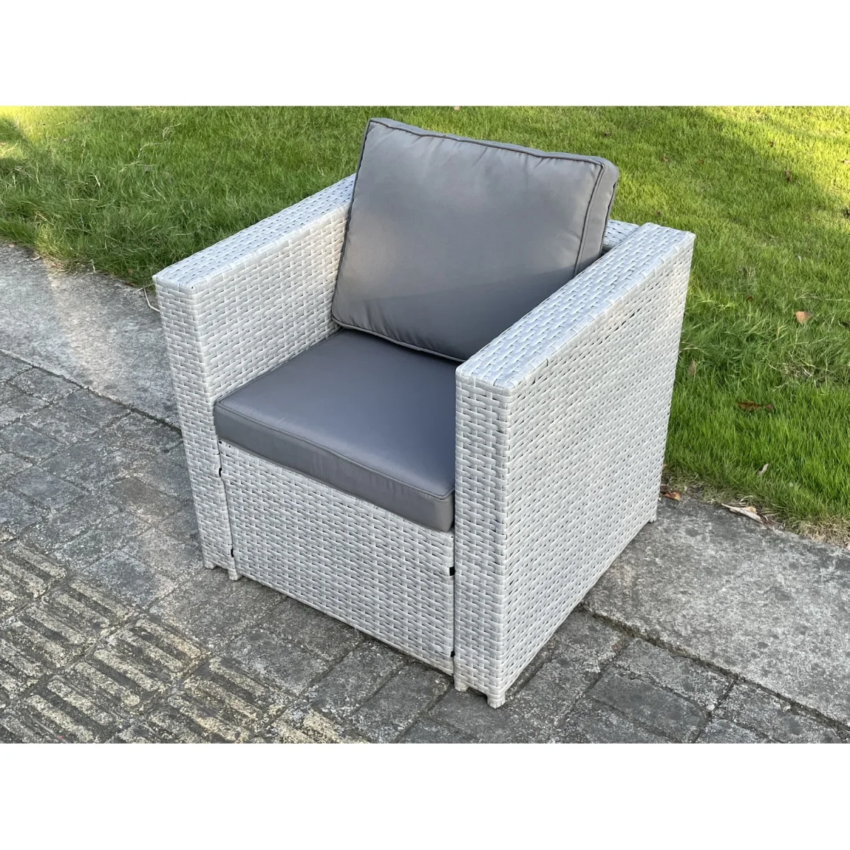 8 Seater Light Grey Outdoor PE Rattan Garden Furniture Set Wicker Sofa Set - Light Grey Mixed – image 3