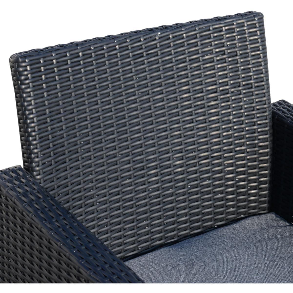 4 Piece Rattan Garden Sofa Set - Black Rattan – image 5