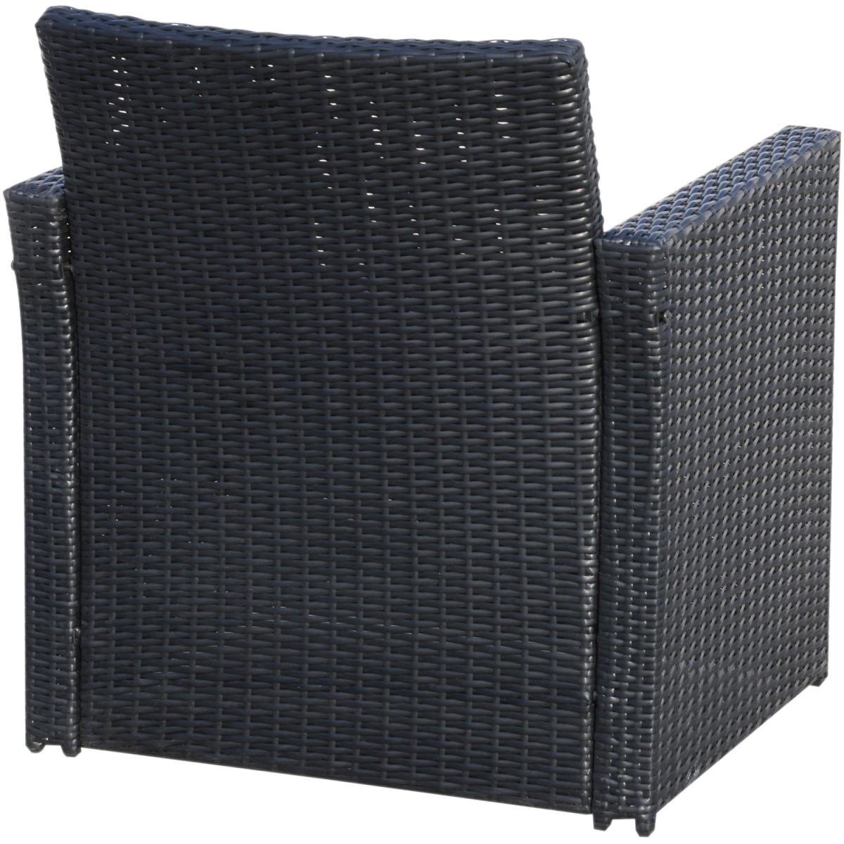 4 Piece Rattan Garden Sofa Set - Black Rattan – image 6